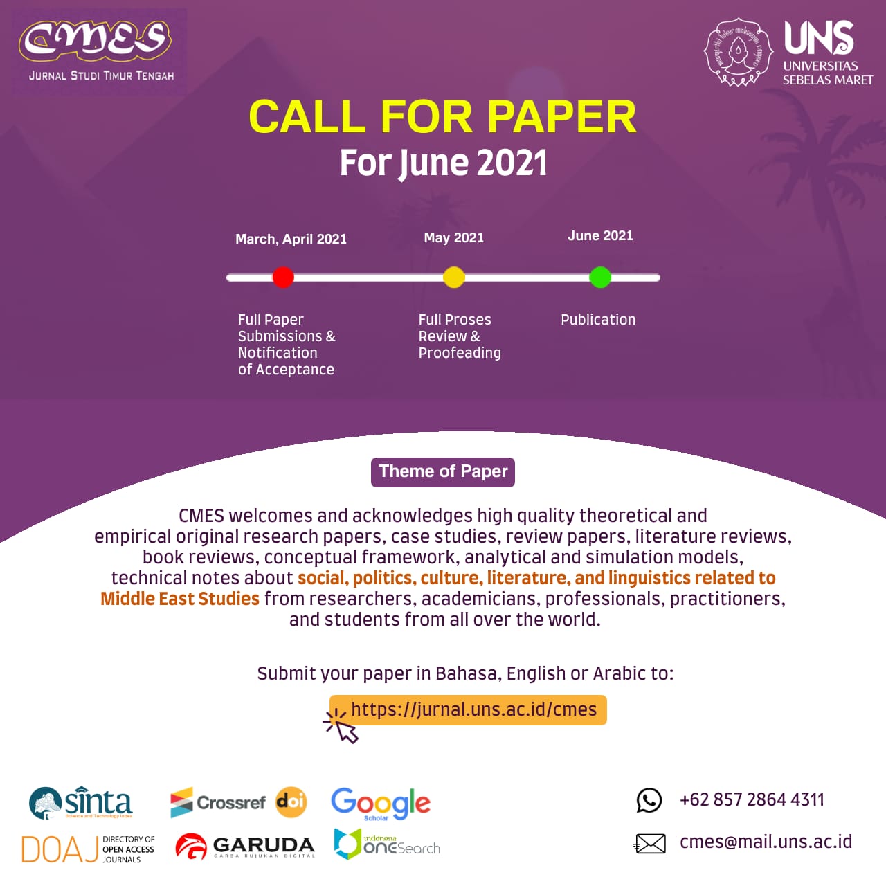 Call for Paper Jurnal CMES Sastra Arab