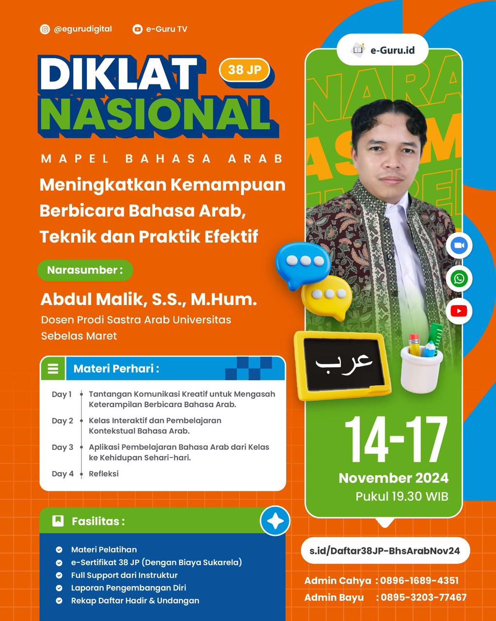 Segera Daftar! Dosen Sastra Arab UNS Berbagi Ilmu di Diklat Nasional